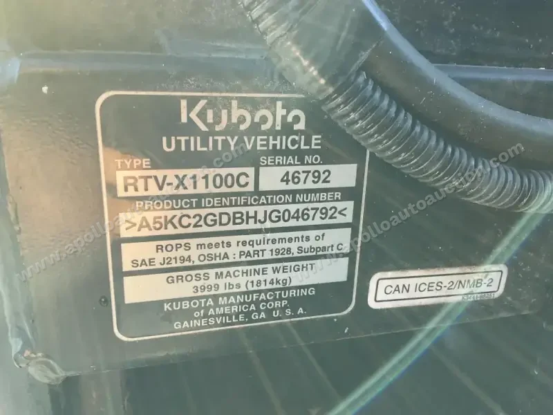 2018 KUBOTA RTV-X1100C photo 13